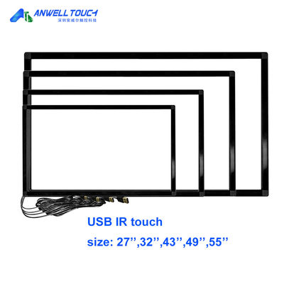 55"Inch Infrared Multi Touch Overlay Kit Open Frame Đen 300cd/M2